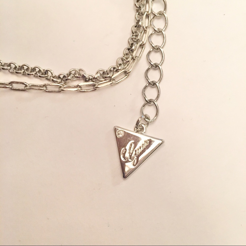 Guess Multi Layer Necklace SilverTone/ Rhinestone - Picture 4 of 8